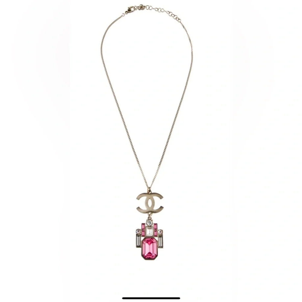 Chanel Strass CC Pendant Necklace - Vintage - Picture 3 of 5